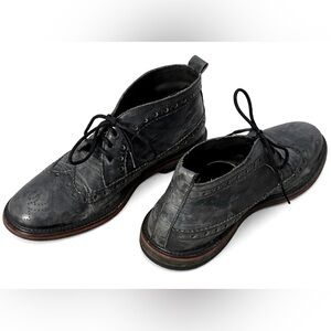 Fly London Men’s Black Leather Brogue Avant Garde Ankle Boots EU 43 / US 10